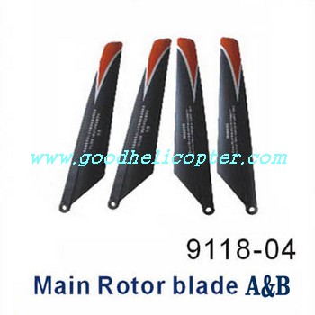 double-horse-9118 helicopter parts main blades (red-black color) - Click Image to Close